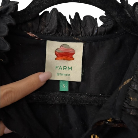 Farm Rio Metallic Stripe Ruffle Shirt - Picture 5 of 6